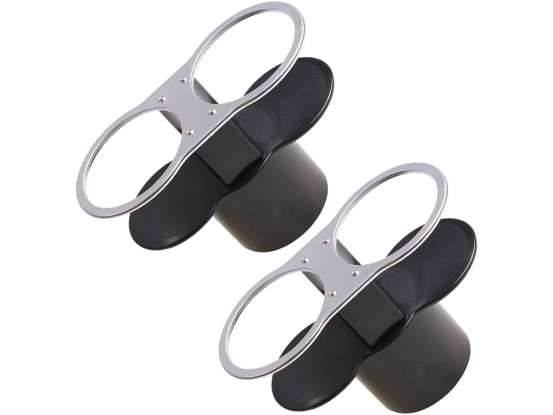 Conjunto De 2 Porta-copos De Plástico Prateado Com Furo Duplo Para Carro, À Prova D'água.
