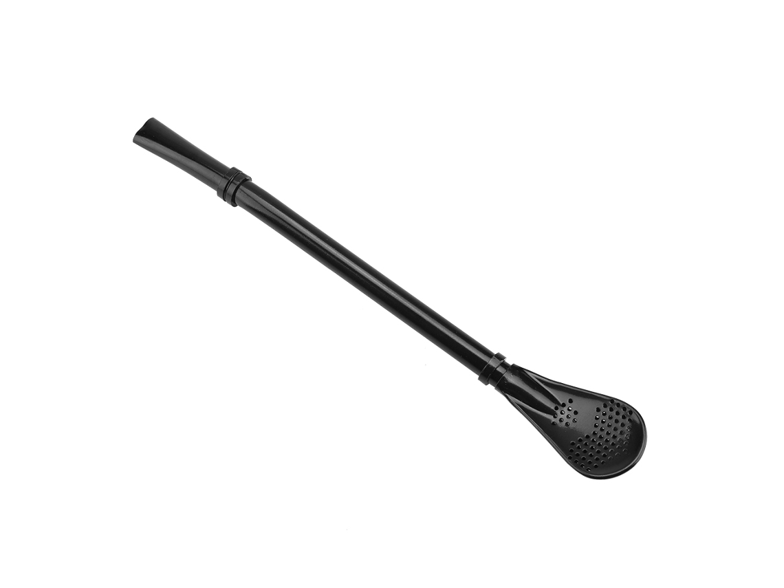 Canudo de Aço Inoxidável 304 Reutilizável Preto, para Bebidas e Coquetéis
