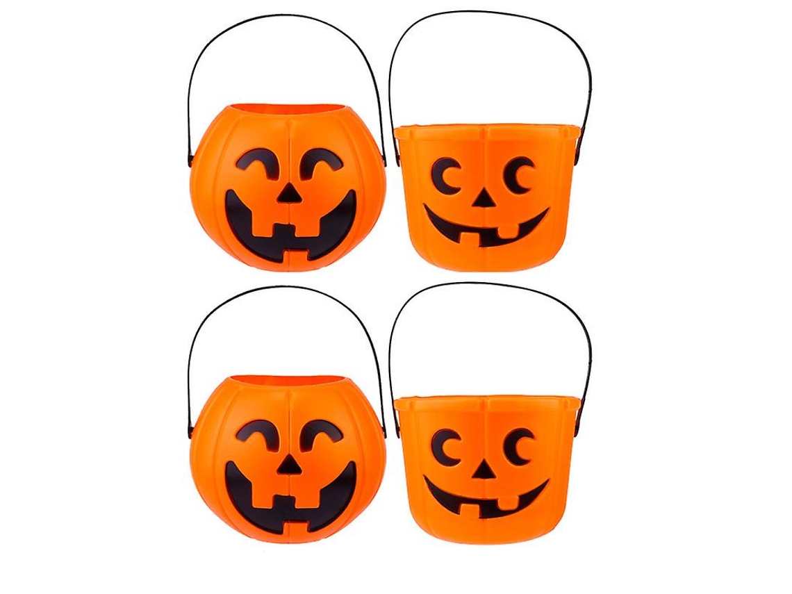 Balde De Abóbora 4 Unidades Para Decorações De Halloween Allinless