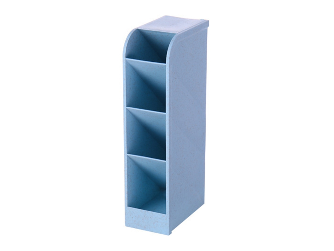 Porta, Canetas Inclinável com 4 Compartimentos, Organizador de Mesa Multifuncional, Caixa de Armazenamento em Plástico BRILVIBERA