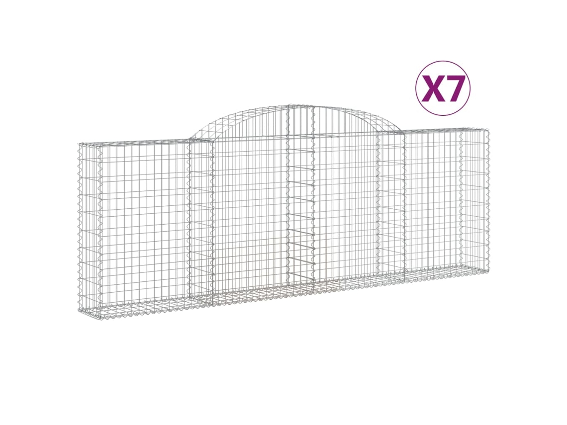 Gabion Basket, Gabion Baskets Vidaxl Prateado Ferro (300 X 30 X 100/120 Cm)