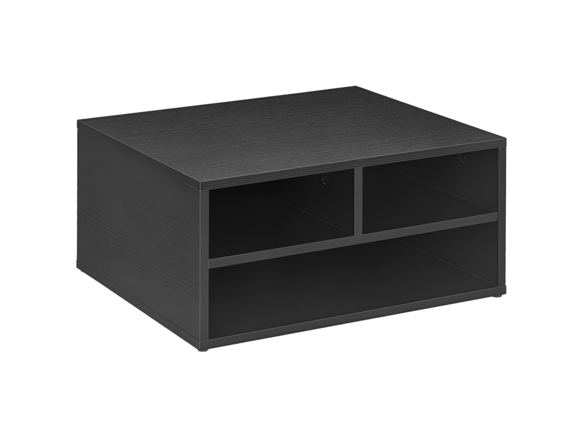 Armário de Impressora com 3 Compartimentos, Preto