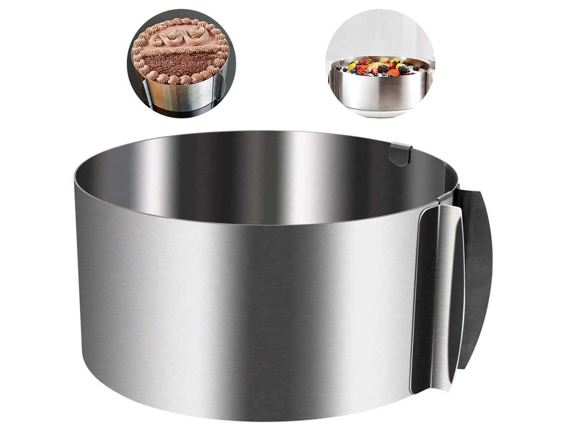 Aro Para Bolo Ajustável 6 A 12 Polegadas Aço Inoxidável Molde Redondo Para Mousse Ferramenta De Confeitaria