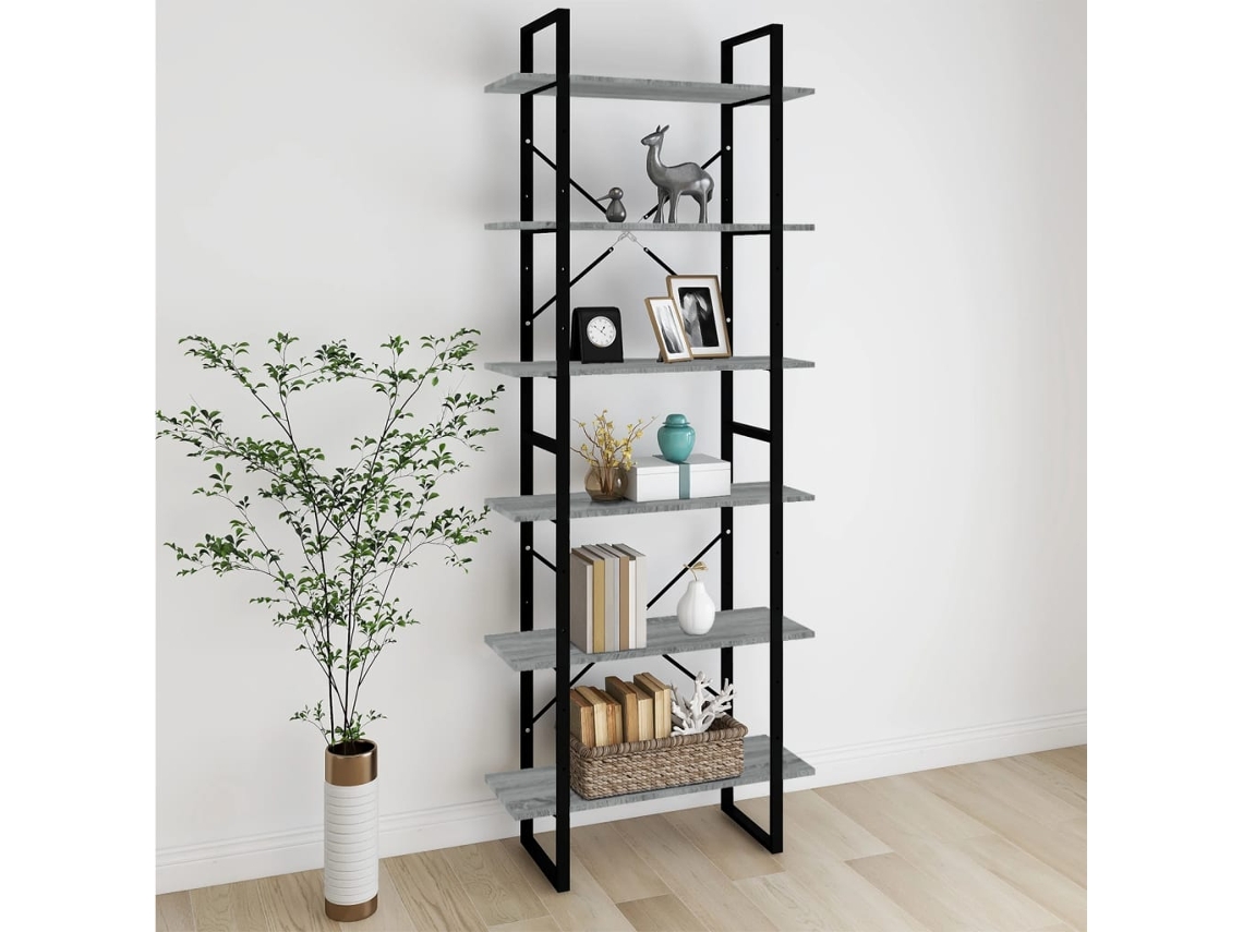 Vidaxl Móvel Alto 80x30x210 Cm Derivados De Madeira Cinzento Sonoma