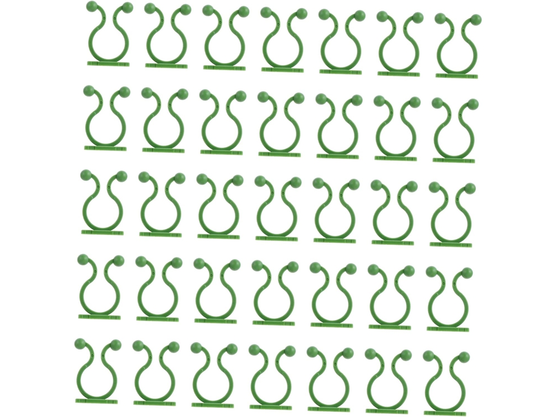 Inoomp Kit de 100 Ganchos de Suporte para Plantas, Verdes, Médios, Clipes para Plantas Trepadeiras, Suporte para CHABERLU