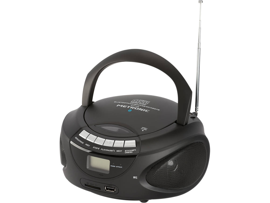 Rádio METRONIC 477124 (Preto - Digital - FM - Pilhas e Corrente)