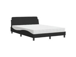 Cama com Colchão Dover 140x190 Cm Veludo Preto MAISON EXCLUSIVE