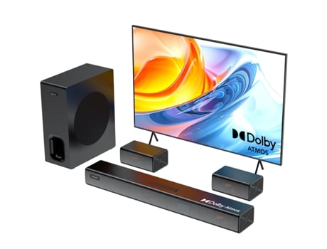 A51 Pro Barra De Som 5.1 420w Com Subwoofer Sem Fio 6.5 Para Tv Dolby Preto Hiwill