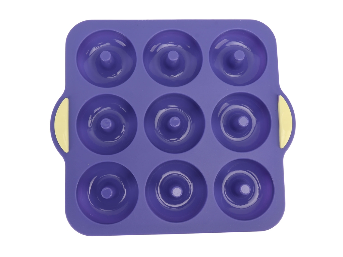 Molde de Silicone S/MARCA, para Rosquinhas, 9 Cavidades, Antiaderente, Resistente ao Calor