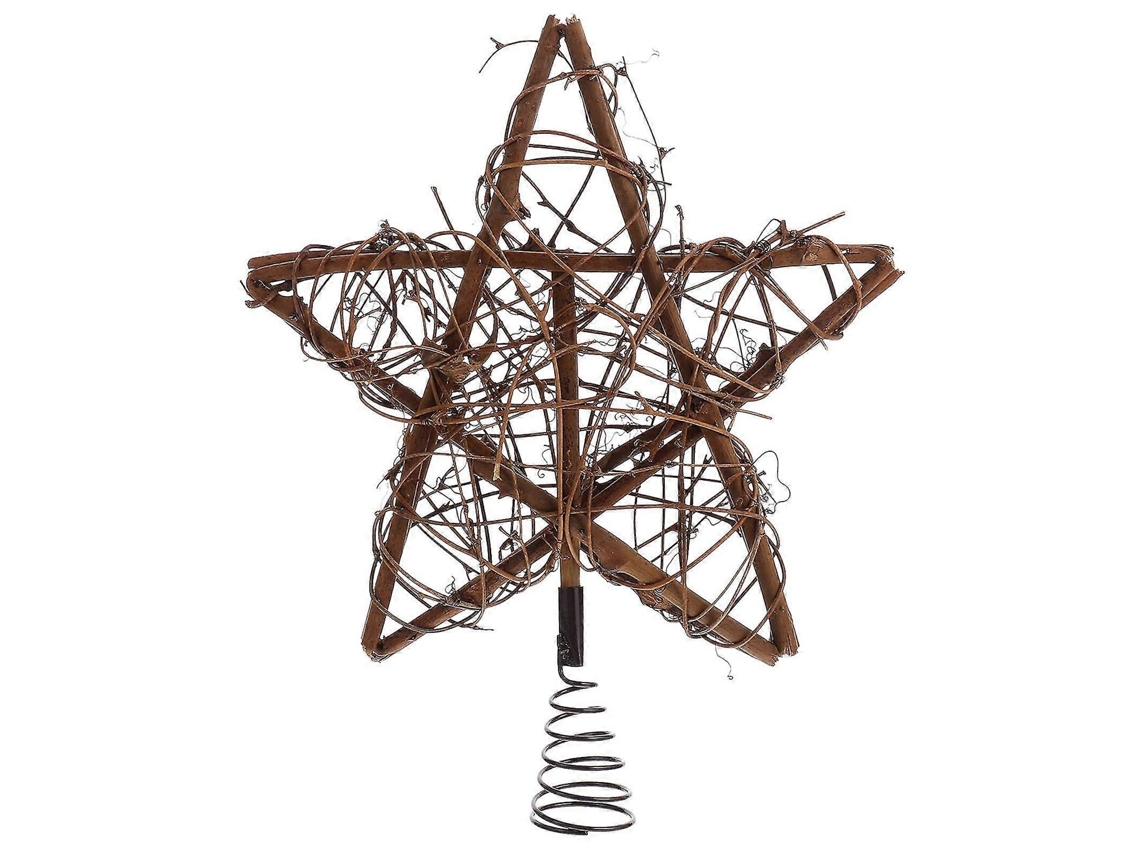 Peça De Topo De Árvore De Natal Em Forma De Estrela De Vime Olysi Shop