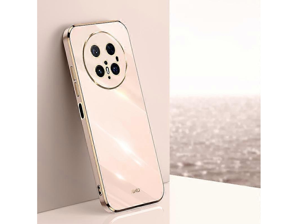 Capa De Celular Xinli Reta Com Revestimento 6d E Borda Dourada Em Tpu