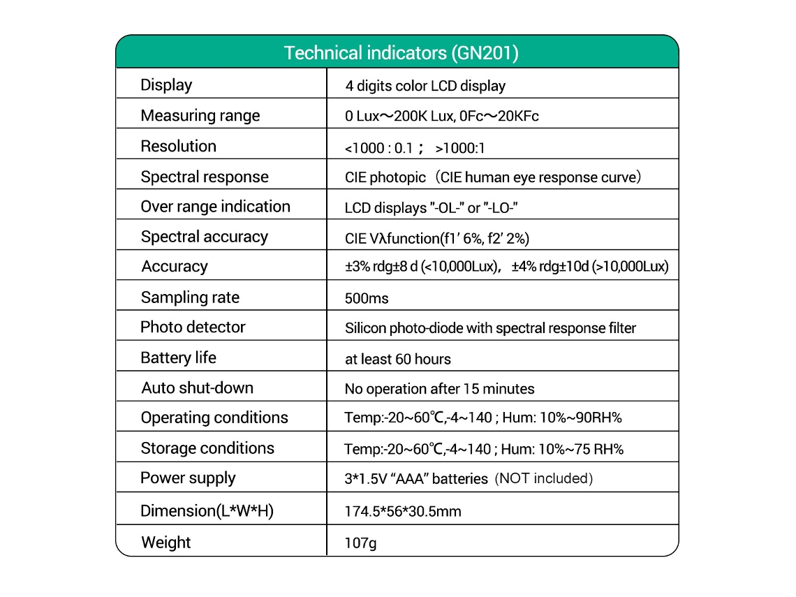 Medidor de Lux Aneng Mini Digital 0 200.000 Lux Lcd Display Preciso Handheld Illuminometer Luxmeter