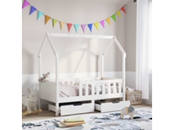 Estrutura De Cama Infantil C/ Gavetas 80x170 Cm Pinho Maciço