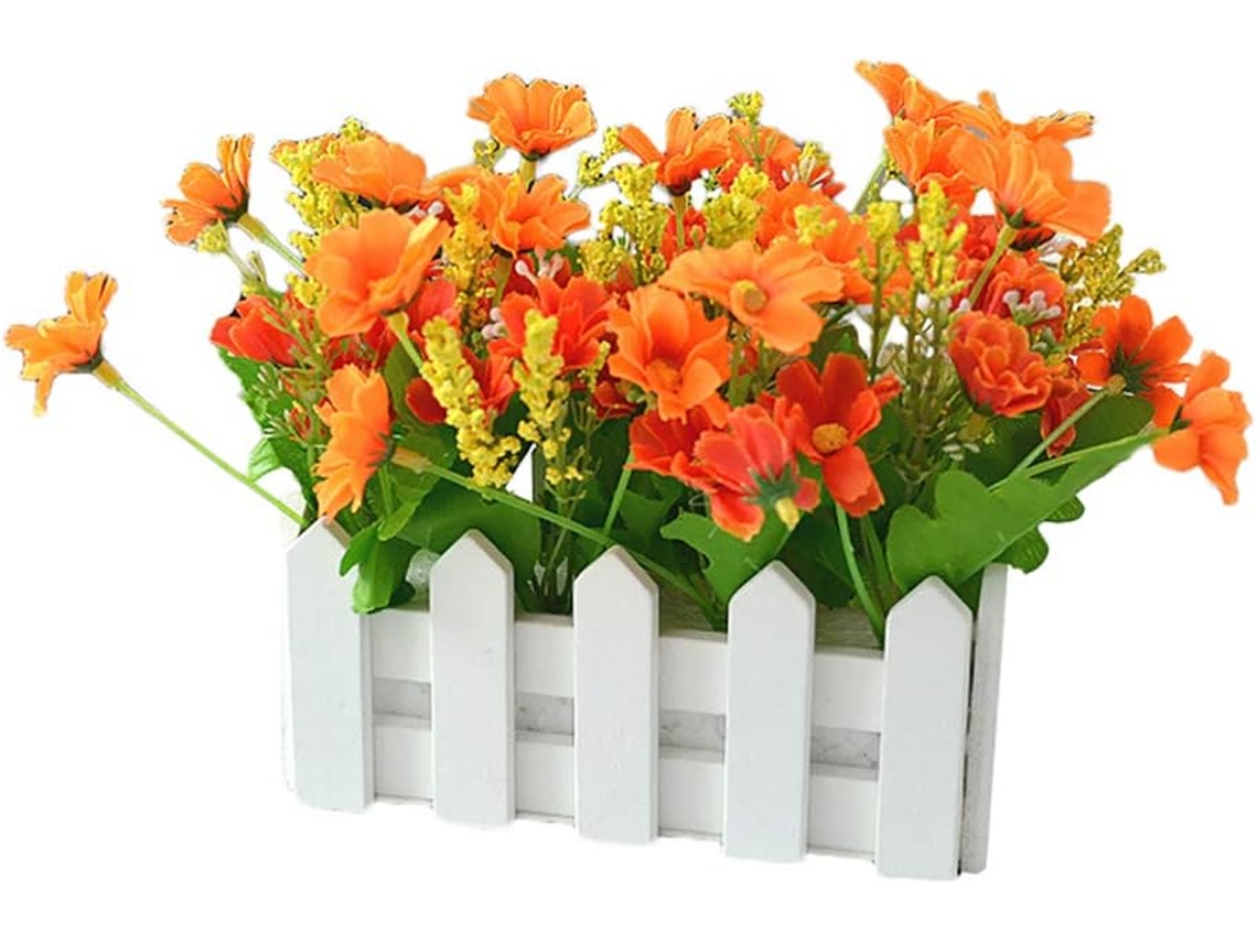 Plantas Artificiais em Vasos, Flores Artificiais Amarelas e Brancas. AQUAFORGE