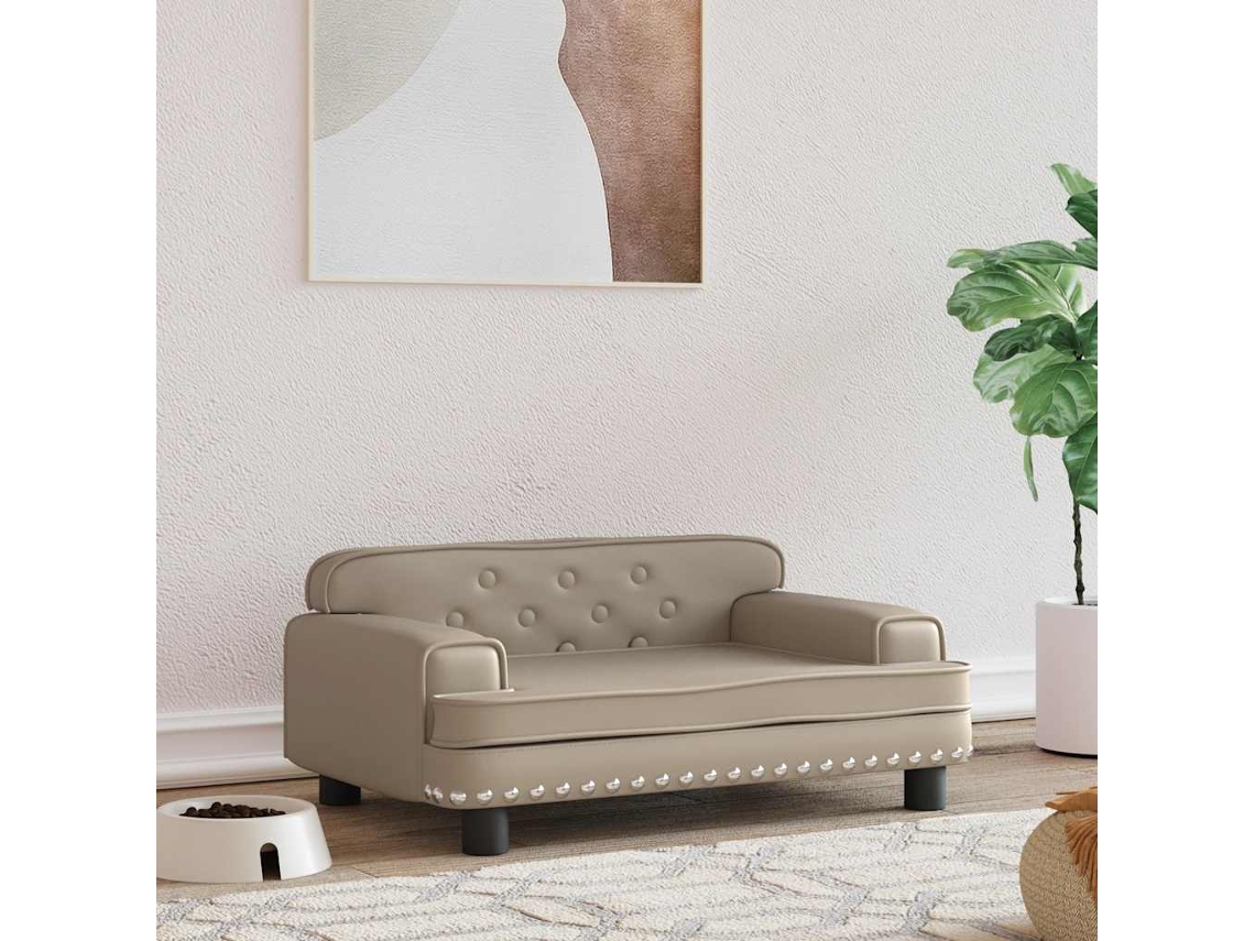 Vidaxl Cama 70x45x30 Cm Couro Artificial Cappuccino