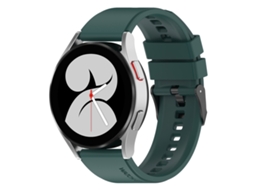 Bracelete Para Samsung Galaxy Watch 5 (40mm) - Silicone Black Buckle Step (20mm) - Verde