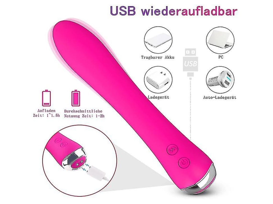 Vibrador Elétrico Aquecido Lalamoli 28 Recarregável Por Usb Rosa