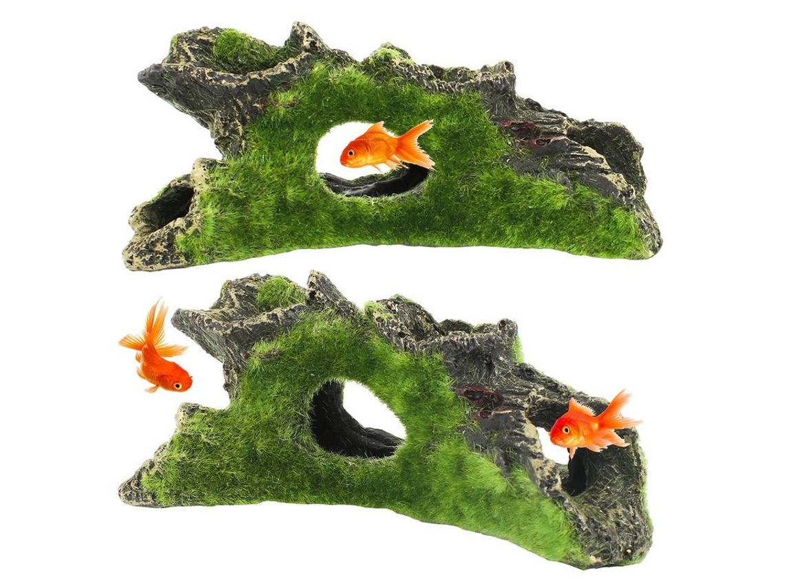 2 Peças de Decoração de Árvore de Resina para Aquário com Buracos, Habitat Natural para Peixes S/MARCA
