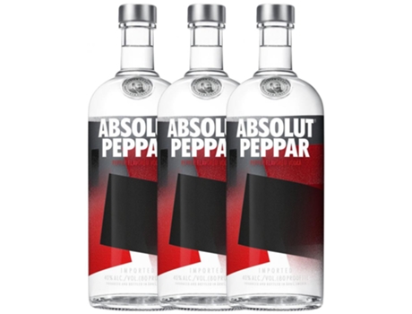 Vodca Absolut Peppar 1 L (Caixa de 3 unidades)