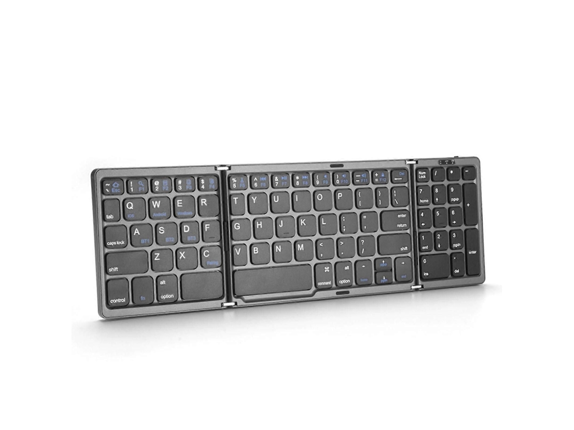 B089 Teclado Dobrável Bluetooth com Numérico TAISHENGDA (prata)