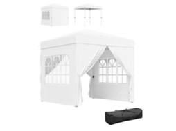 Tenda Pop-up 2,5x2,5 M 4 Paredes Anti-uv Altura Ajustável Bolsa Branca