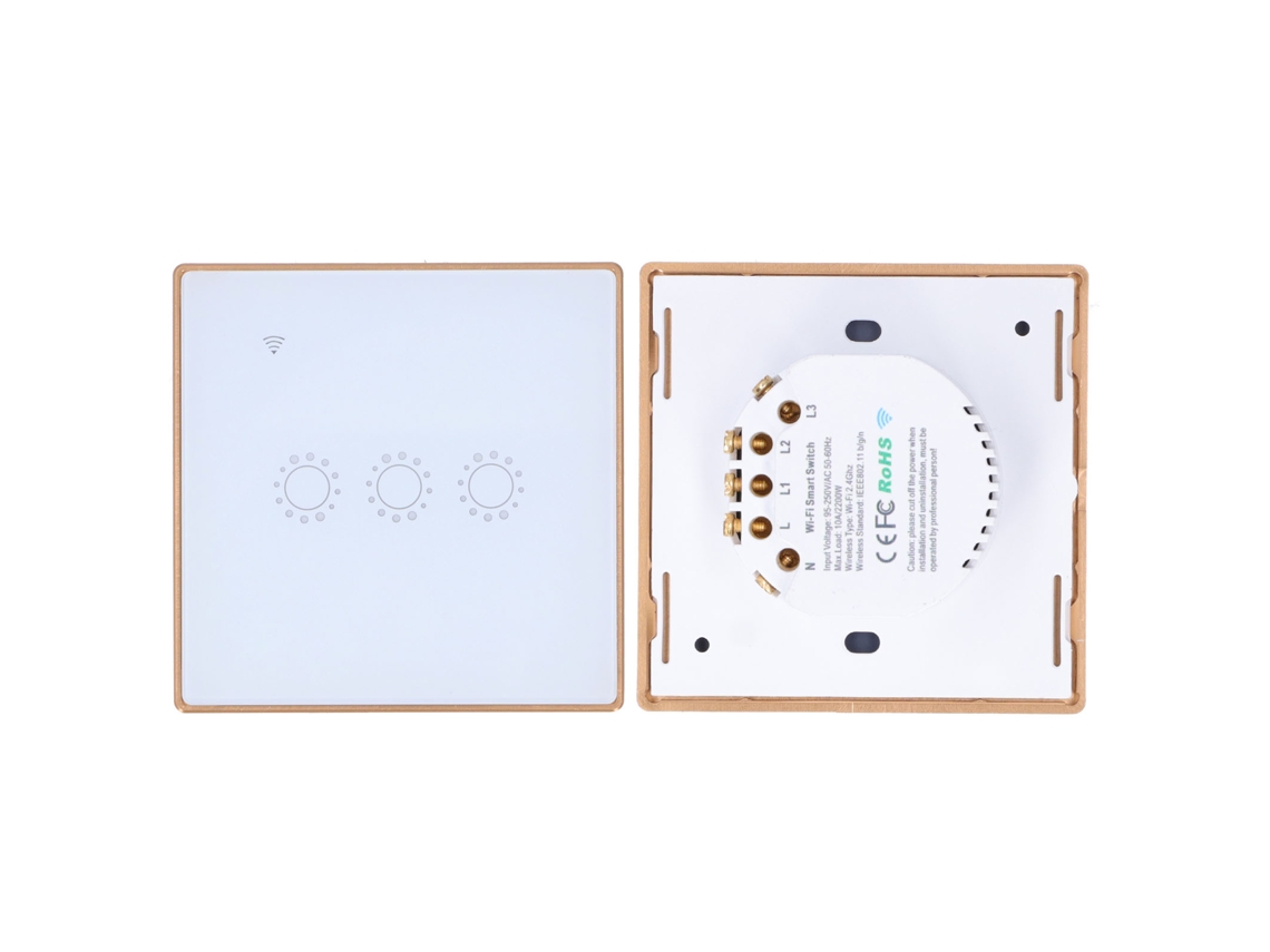 Interruptor Inteligente Sem Fio Touch Wifi Controle Remoto Distribuição De Energia 2200w