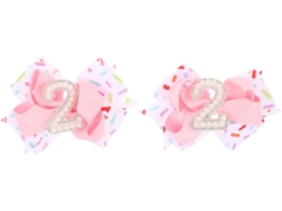 Conjunto de 2 presilhas de cabelo para meninos e meninas, com laços, acessórios para festas e aniversários.