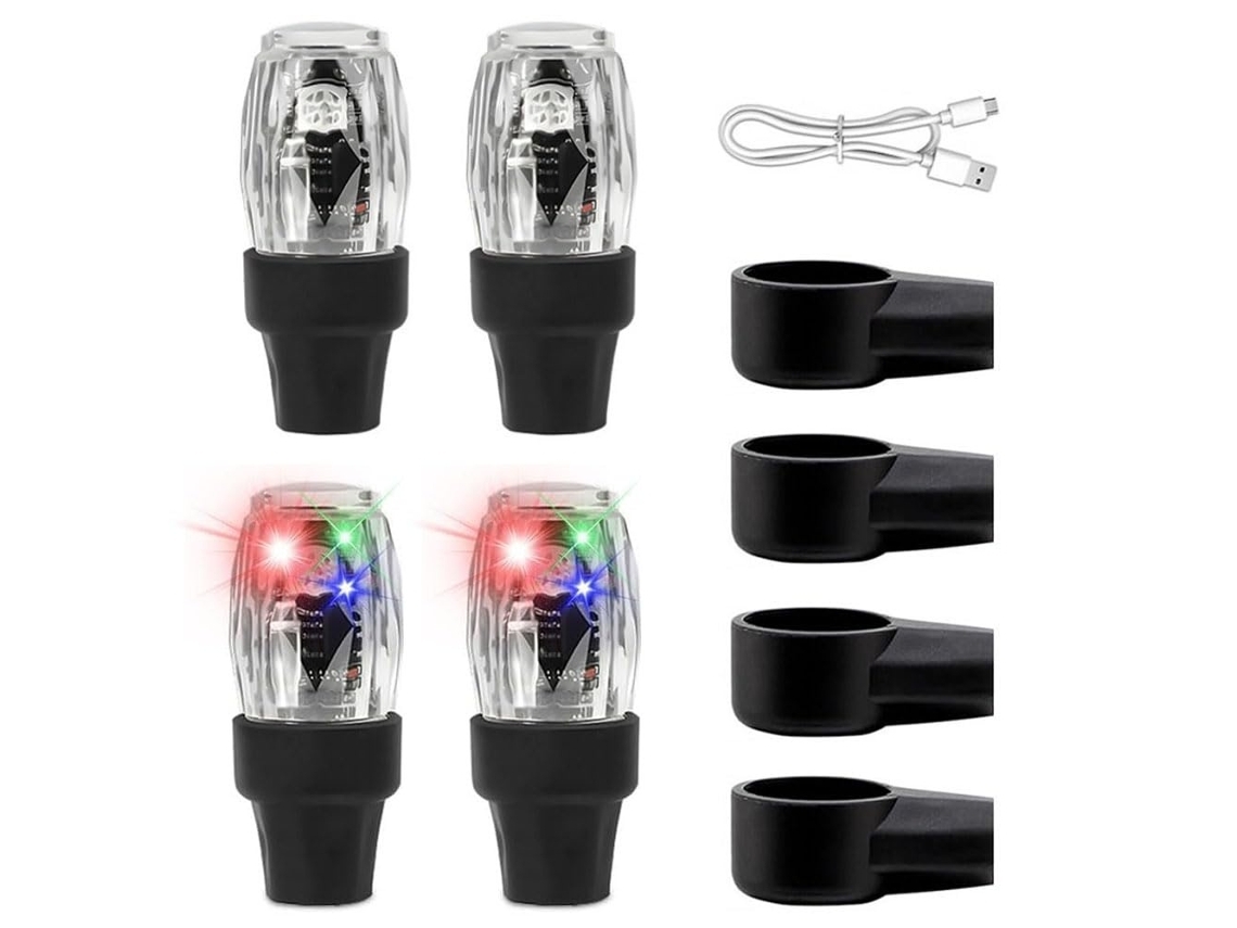 Lurelia Luzes Led Para Válvula Do Pneu, Sensor De Movimento, Impermeáveis, 4 Unidades