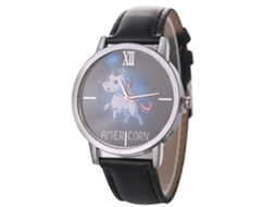 Reloj De Pulsera De Aleación Analógico De Cuarzo Con Dial Redondo Para Parejas Negro