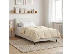 Vidaxl Edredom De Inverno Colchonete Creme 155 X 220 Cm Microfibra