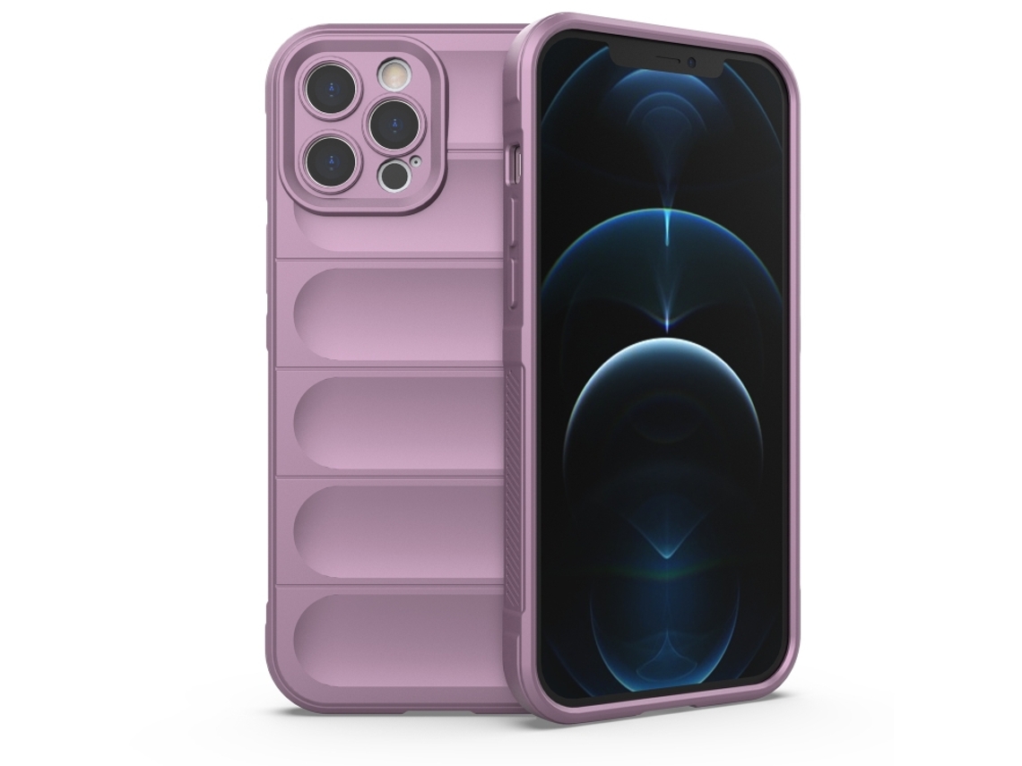 Capa Halinuia Para Iphone 12 Pro Max Magic Shield Tpu Roxo (proteção Integral, Interior Em Flanela)