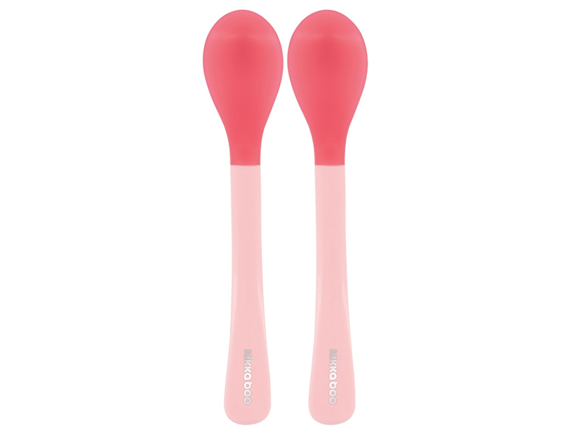 Colher Sensível Ao Calor 2Pçs KIKKABOO Rosa