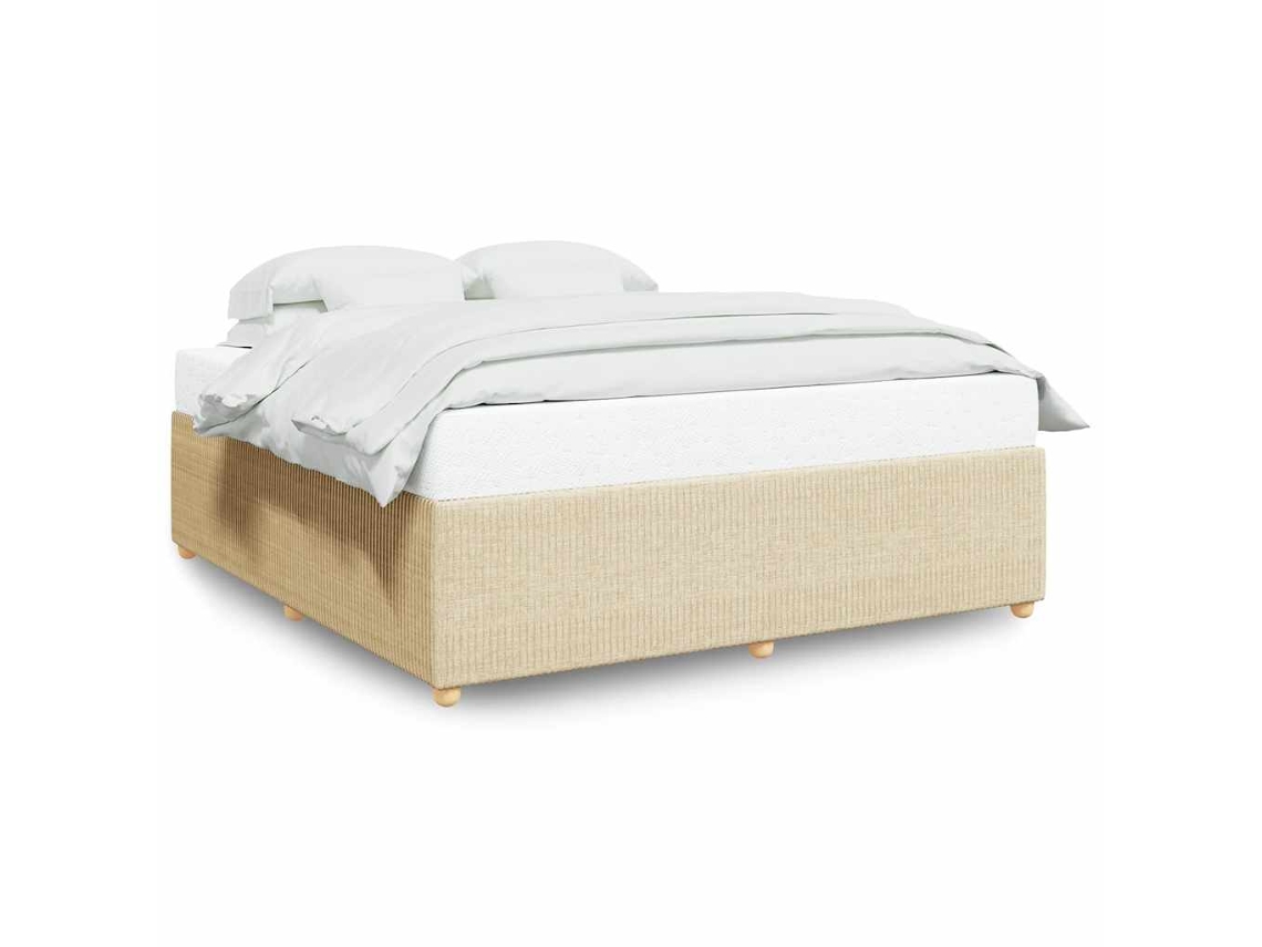 Bed Frame, Bed Frames Vidaxl Creme Tecido (180 X 200 Cm)