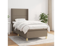Vidaxl Cama Com Molas/colchão 100x200 Cm Tecido Cinza-acastanhado