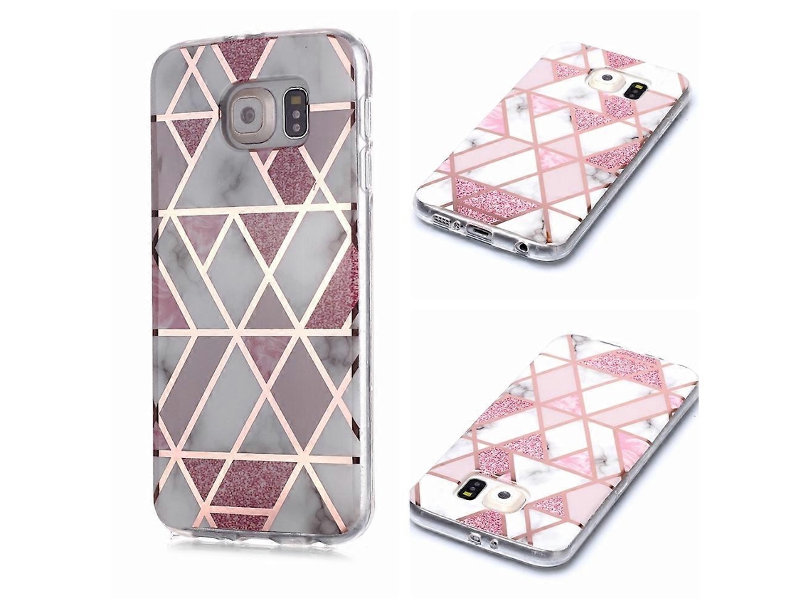 Capa Protetora Macia De Tpu Com Padrão De Mármore Para Galaxy S6 Edge