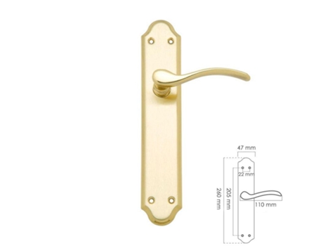 Juego manivelas para puertas, laton  pulido satinado  oryx isabel