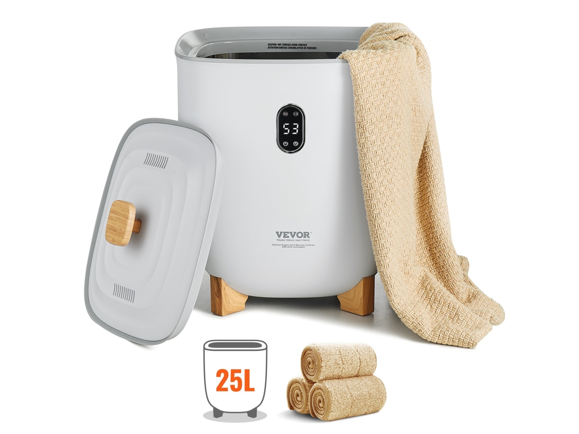 Aquecedor de toalhas Vevor 25L com display LED e temperatura ajustável, cinza