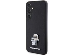 Capa para Samsung Galaxy S24 S KARL LAGERFELD Pele Sintética Rígida Preto