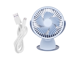 Ventilador Portátil Mini Usb Clipável Azul Ajustável Velocidade