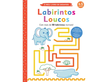 Livro O Meu Livro de Desafios: Labirintos Loucos de Elizabeth Golding (Português)