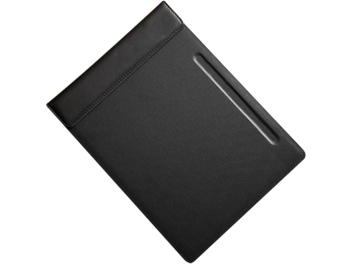 Prancheta Magnética A4 Em Couro Pu Preto Com Porta Canetas Integrado, Ideal Organizar Documentos De Escritório E