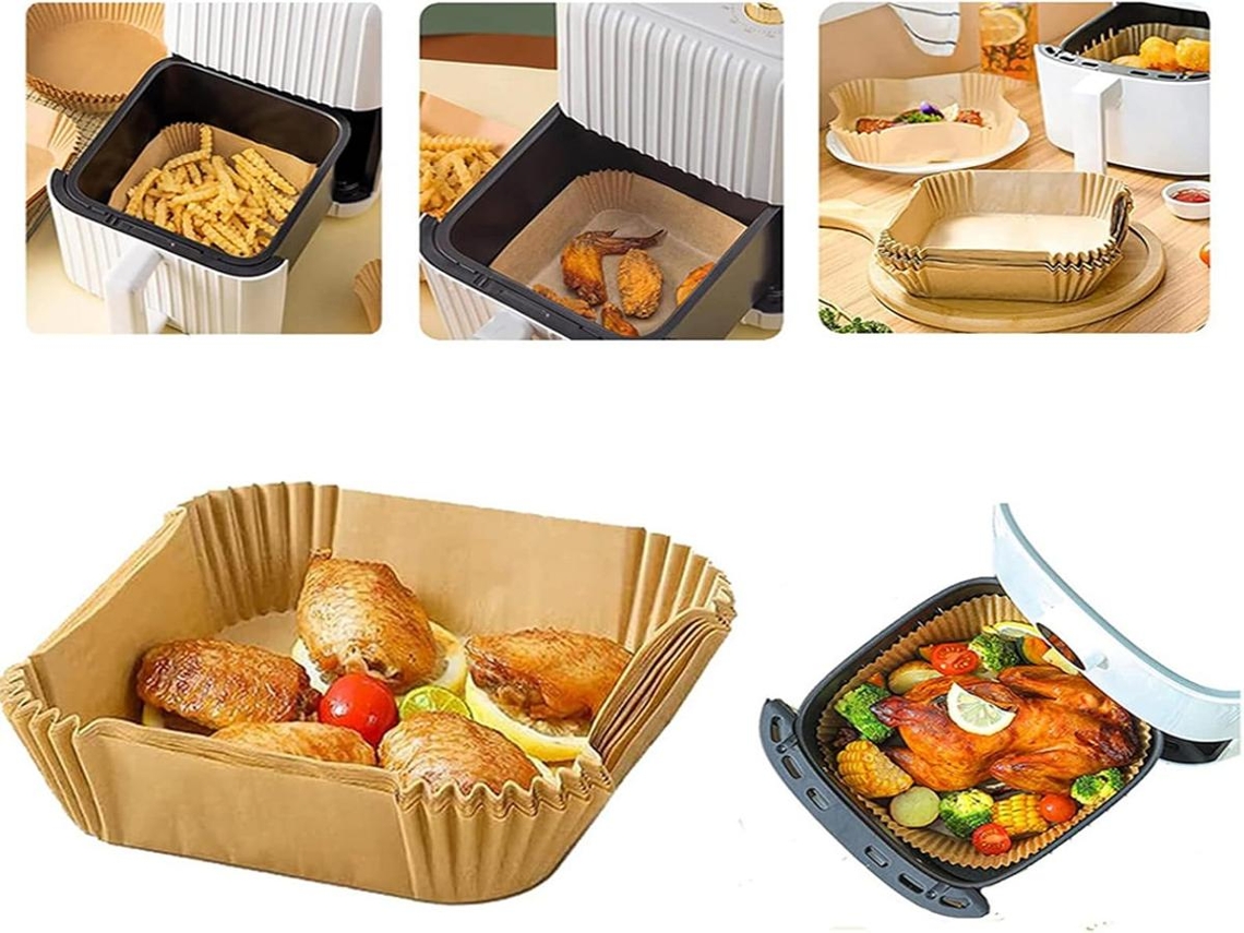 Lurelia Papel Para Air Fryer, 100 Unidades, Quadrado, 6 Pol