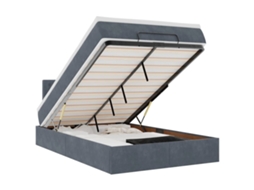 Cama Otomana com Colchão Leds Veludo Cinza Escuro MAISON EXCLUSIVE (120x190 cm)