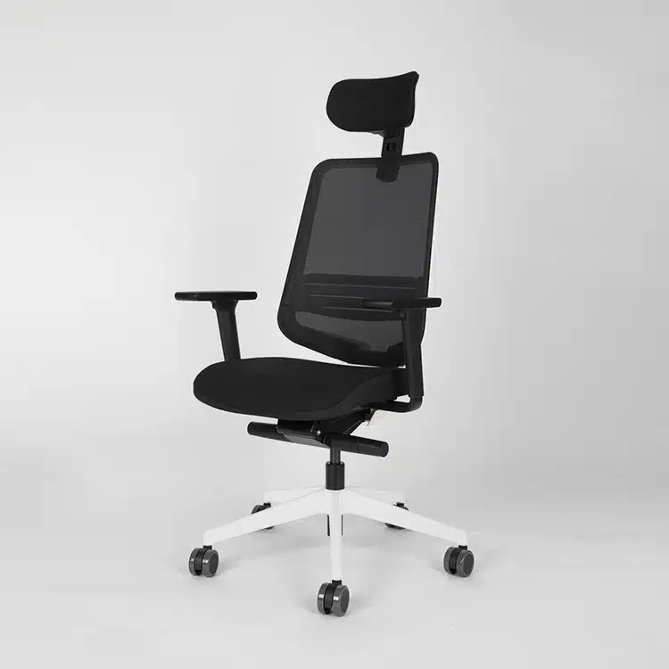 Cadeira Escritorio Executiva Ergonómica FORMA 5 Dot Pro Cabezal White & Black Qualidade Superior