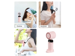 Portable Neck Fan 90°adjustable 3600mah 3 Speed Phone Stand Power Display