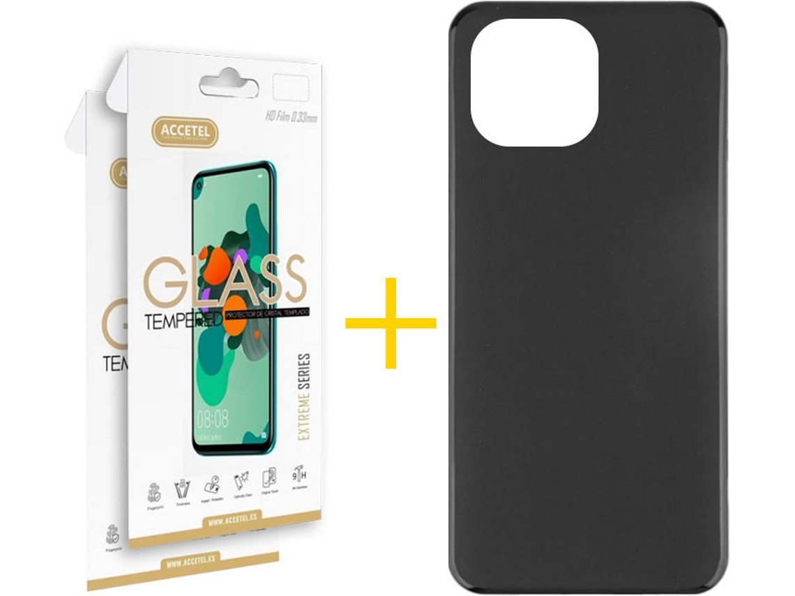 Capa e 2 Películas Apple iPhone 13 Pro Max ACCETEL Liso 6 Preto