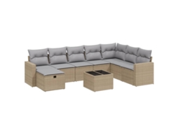 Garden Sofa Set, Garden Sofa Sets Vidaxl Bege Rattan / Vime (n/a)