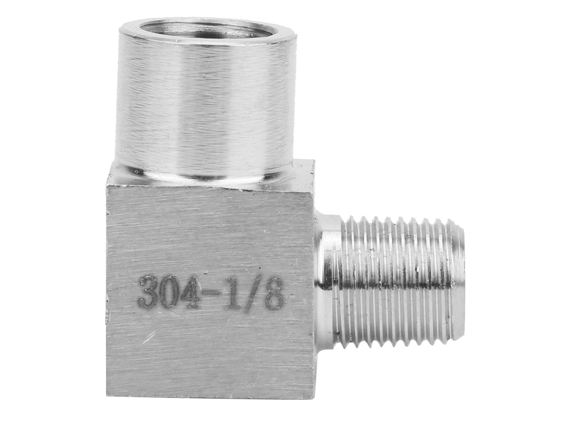 Conector De Cotovelo Rosca Bspp Fêmea Para Macho Aço Inoxidável 304 Rápido 1/8in