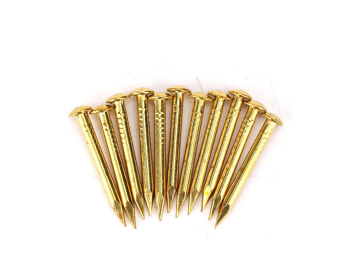 Conjunto De 100 Pregos Redondos De Latão Para Dobradiças E Acessórios De Móveis, Com 10 Mm, 15 Mm, 18 Mm E 22 Mm De Espessura