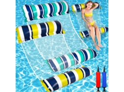 2pcs Rede Flutuante Inflável Para Piscina ,chrui (azul Amarelo, Azul Verde)